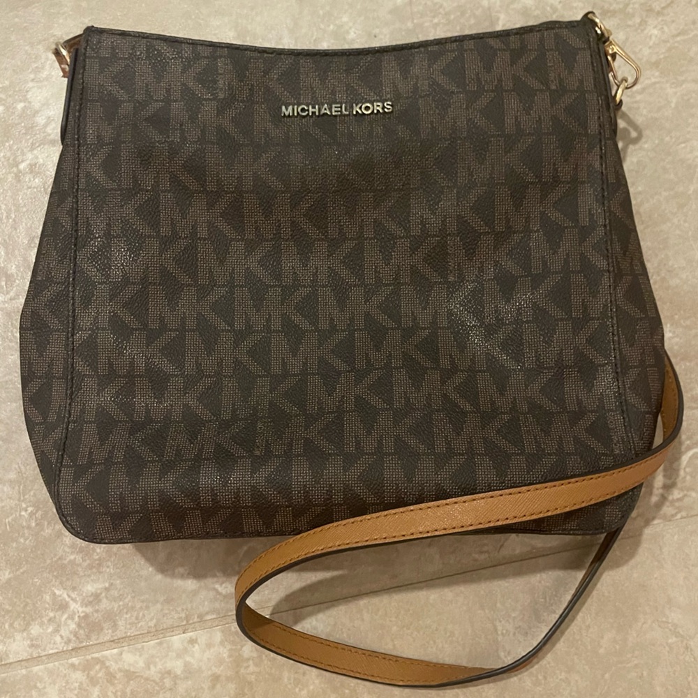 Michael Kors Dark Brown Monogram Shoulder Bag